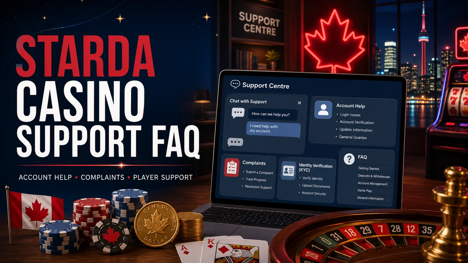 Starda Casino Support FAQ Canadian iGaming content banner